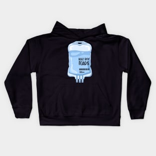 boy tears IV fluids bag Kids Hoodie